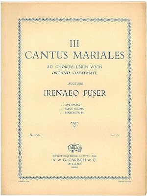 III cantus mariales ad chorum unius vocis organo comitante. Ave Regina (N. 17272)