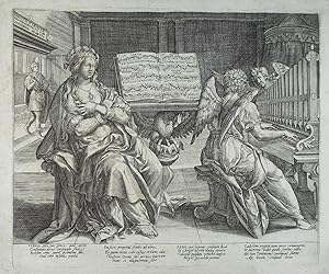 Precatio D Caeciliae provirginitate con servanda orantis. Kupferstich nach Maarten de Vos, um 165...