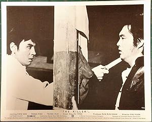 Seller image for The Killer' Original Film Lobby Card, Hong Kong Martial Arts. Chin Han holds baddie at sword point for sale by Rattlesnake Books