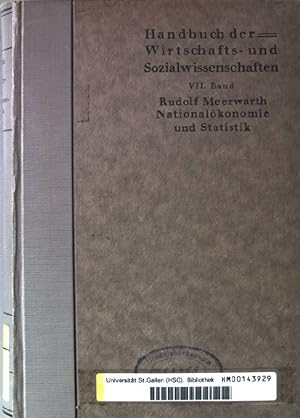 Seller image for Nationalkonomie und Statistik. Eine Einfhrung in die empirische Nationalkonomie. Handbuch der Wirtschafts- und Sozialwissenschaften. Band 7. for sale by books4less (Versandantiquariat Petra Gros GmbH & Co. KG)