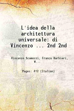 Imagen del vendedor de L'idea della architettura universale di Vincenzo . Volume 2nd 1615 a la venta por Gyan Books Pvt. Ltd.