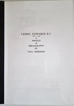 Lionel Edwards R.I. 1878-1966. A Profile & Bibliography