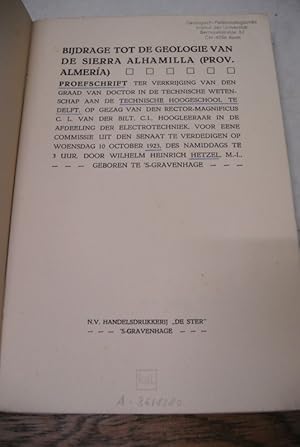 Bijdrage tot de Geologie van de Sierra Alhamilla (Prov. Almeria). Proefschrift.