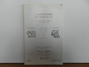 Catalogue Gastronomie mondiale Deuxieme Partie