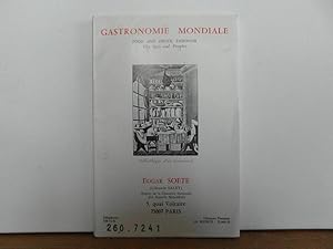 Catalogue Gastronomie mondiale