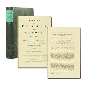 Bild des Verkufers fr Ueber die Constitution der elektrischen Spectra der verschiedenen Gase und Dmpfe (und: Nachtrag). 48 S. - Und: Derselbe. Fortgesetzte Beobachtungen ber die elektrische Entladung in gasverdnnten Rumen. 36 S. Mit 1 Tafel. In: Annalen der Physik und Chemie. Band 107. zum Verkauf von Antiquariat Gerhard Gruber