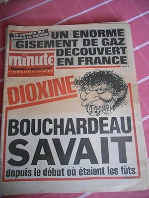 Image du vendeur pour Minute - Hebdomadaire d'opposition nationale - n 1103 - Un enorme gisement de gaz decouvert en France - Dioxine, Bouchardeau savait depuis le debut . mis en vente par Frederic Delbos