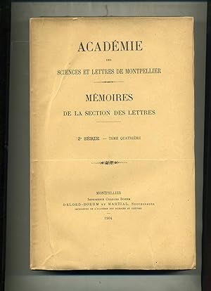 BOURDALOUE. Essai .Tome 4 . 2e série des Mémoires de l'Académie des Sciences et Lettres de Montpe...