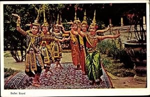 Bild des Verkufers fr Ansichtskarte / Postkarte Kambodscha, Ballet Royal, Tnzerinnen in traditioneller Kleidung zum Verkauf von akpool GmbH