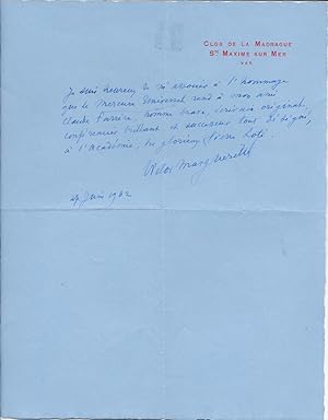 Lettre autographe signée