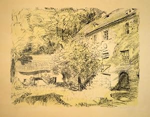 "Klostergarten". Zweifarb. Lithographie gelb und schwarz. Unten links in Bleistift signiert, rech...