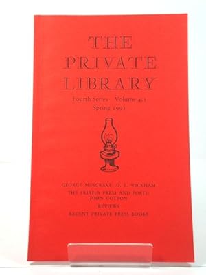 Seller image for The Private Library, Fourth Series: Vol. 4, No. I, Spring 1991 for sale by PsychoBabel & Skoob Books
