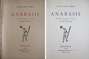 Image du vendeur pour Anabasis. Versin, prlogo y notas de Agustn Larrauri. mis en vente par Hesperia Libros