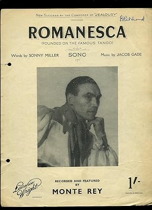 Seller image for Romanesca | Founded on the Famous Tango [Vintage Piano Sheet Music] for sale by Little Stour Books PBFA Member