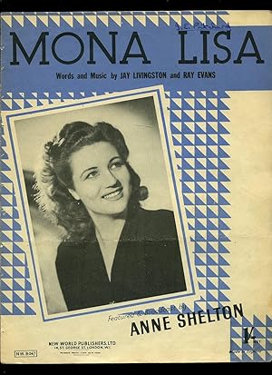 Bild des Verkufers fr Mona Lisa | As Sung in the Paramount Picture 'After Midnight' [Vintage Piano Sheet Music] zum Verkauf von Little Stour Books PBFA Member