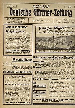 Möllers Deutsche Gärtner-Zeitung 46.Jahrgang 1931, Heft 17