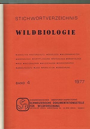 Stichwortverzeichnis Wildbiologie Band 4