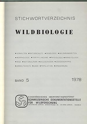 Stichwortverzeichnis Wildbiologie Band 5