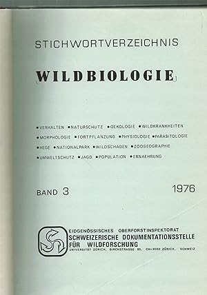 Stichwortverzeichnis Wildbiologie Band 3