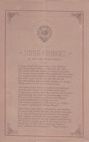 Dinna Forget (By the Bard of the Society)
