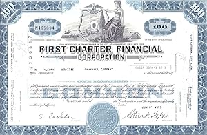 Imagen del vendedor de First Charter Financial Corporation. a la venta por Antiquariat Gallus / Dr. P. Adelsberger