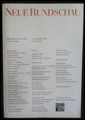 Imagen del vendedor de Neue Rundschau: Begrndet von S. Fischer im Jahre 1890 79. Jahrgang 1968 : Viertes Heft a la venta por ANTIQUARIAT Franke BRUDDENBOOKS