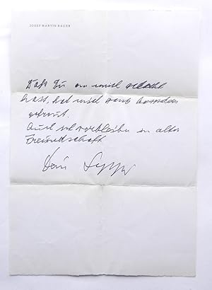 Sechszeiliger eigenhändiger Brief mit Signatur.