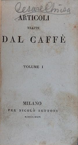 Articoli tratti dal Caffè. Volumi I - II - III - IV