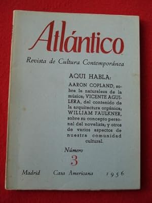 Image du vendeur pour ATLNTICO. Revista de Cultura Contempornea. Nmero 3, Octubre-1956. Casa Americana - Madrid mis en vente par GALLAECIA LIBROS