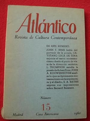 Imagen del vendedor de ATLNTICO. Revista de Cultura Contempornea. Nmero 15, 1960. Casa Americana - Madrid a la venta por GALLAECIA LIBROS