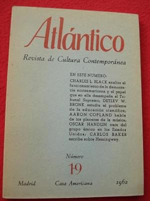ATLÁNTICO. Revista de Cultura Contemporánea. Número 19, 1962. Casa Americana - Madrid