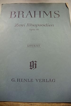 Bild des Verkufers fr Zwei Rhapsodien, opus 79. Nach einer Abschrift und dem Handexemplar des Komponisten herausgegeben. zum Verkauf von Antiquariat Bookfarm