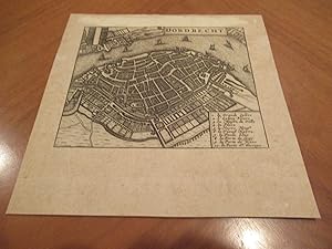 Dordrecht ( Original Antique Engraved Map, Circa 1685, From "La Délices De La Hollande")