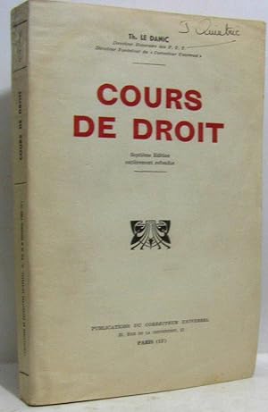 Cours de droit (7e édition entièrement refondue)