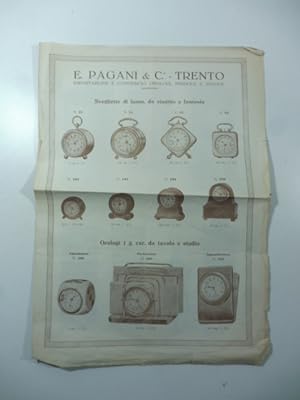 Orologeria E. Pagani & C. Trento. Importazione e commercio orologi, pendole e sveglie