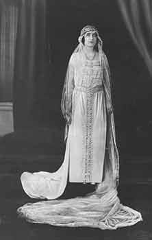Seller image for Study of H.M. Queen Elizabeth, taken at Buckingham Palace in her bridal gown after her marriage to the King (the Duke of York) on April 26th, 1923. (Original Photograph). for sale by Wittenborn Art Books