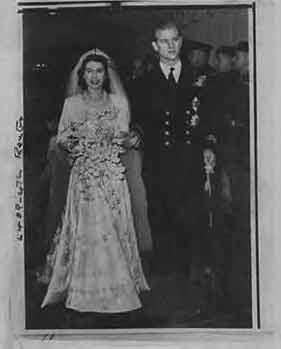 Seller image for H.R.H Princess Elizabeth, at her wedding to the Duke of Edinburgh. (Original Photograph). for sale by Wittenborn Art Books