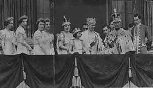 Seller image for The Coronation. The scene on the balcony of Buckingham Palace on the return of the King and Queen from Westminster Abbey. Features King George, Queen Elizabeth, Queen Mary, Princess Margaret, Princess Elizabeth. (Original Photograph). for sale by Wittenborn Art Books