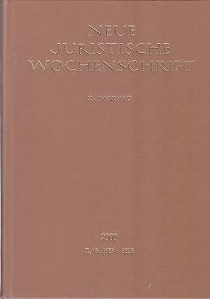 Neue Juristische Wochenschrift (NJW) 53. Jahrgang, 2000/ 2. Halbband