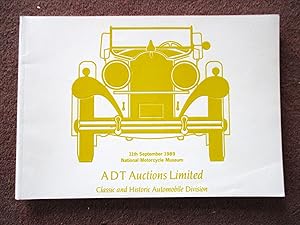 Image du vendeur pour Interesting Pre-War and Classic Motor Cars to Include the Contents of the Galveston Motor Museum . 11th September 1989, ADT Auctions Limited Classic and Historic Automobile Division Catalogue at National Motorcycle Museum Solihull. mis en vente par Tony Hutchinson