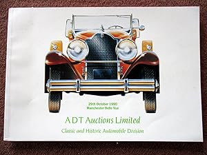 Image du vendeur pour Interesting Pre-War and Classic Motor Cars, Automobilia and Automobilia Art. 29th October 1990, ADT Auctions Limited Classic and Historic Automobile Division Catalogue at Belle Vue, Manchester. mis en vente par Tony Hutchinson