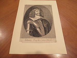 Imagen del vendedor de Johann Freyherr Von Beck (Aka Jean De Beck) ( Original Antique Engraving) a la venta por Arroyo Seco Books, Pasadena, Member IOBA