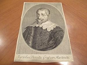 Imagen del vendedor de Jaraslav Borsita Graf Von Martinitz (Jaroslav Borsita Of Martinic , Also Martinitz , Jaroslav Bo?ita Z Martinic, Of Defenestration Of Prague) ( Original Antique Engraving) a la venta por Arroyo Seco Books, Pasadena, Member IOBA