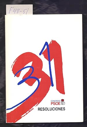 Image du vendeur pour 31 CONGRESO PSOE - RESOLUCIONES - MADRID, 1988 mis en vente par Libreria 7 Soles