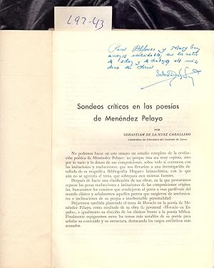 Seller image for SONDEOS CRITICOS EN LAS POESIAS DE MENENDEZ PELAYO for sale by Libreria 7 Soles