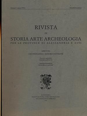 Rivista di storia arte archeologia per le province di Alessandria e Asti Annata C 1991