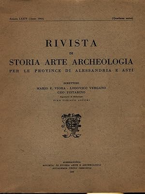 Rivista di storia arte archeologia per le province di Alessandria e Asti Annata LXXIV/1965