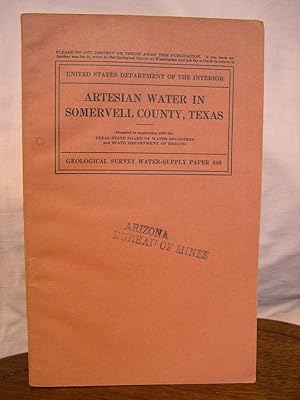 ARTESIAN WATER IN SOMERVELL COUNTY, TEXAS; WATER-SUPPLY PAPER 660