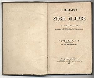 Sommario di Storia Militare Seconda parte dal 1740 al 1815 con atlante di 63 piani topografici