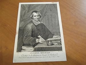 Antoine Arnauld, Docteur De La Maison Et Societe De Sorbonne (Original Antique Engraving)